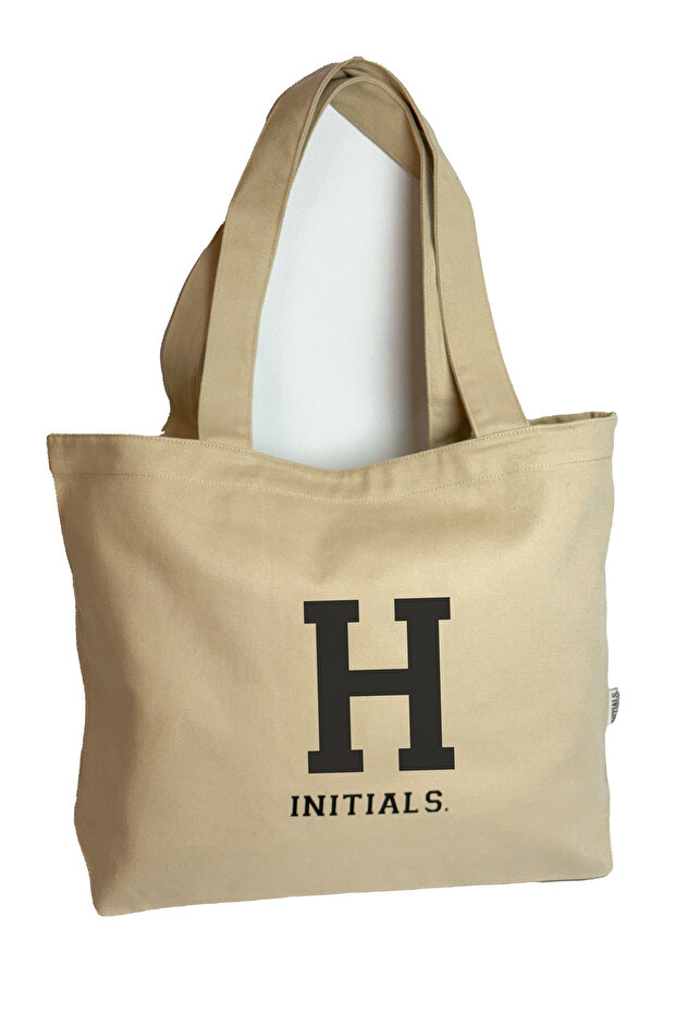 Bej Harfli Tote Bag (H)
