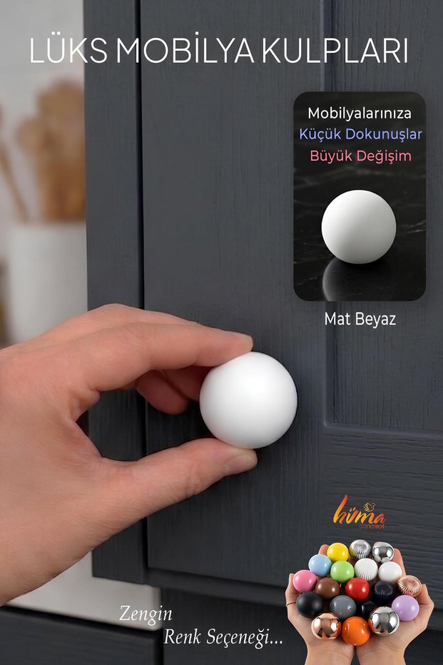 Hard Plastic Button Round Ball Matte White Cabinet Furniture Kitchen Cupboard Drawer Handle Knob Handles