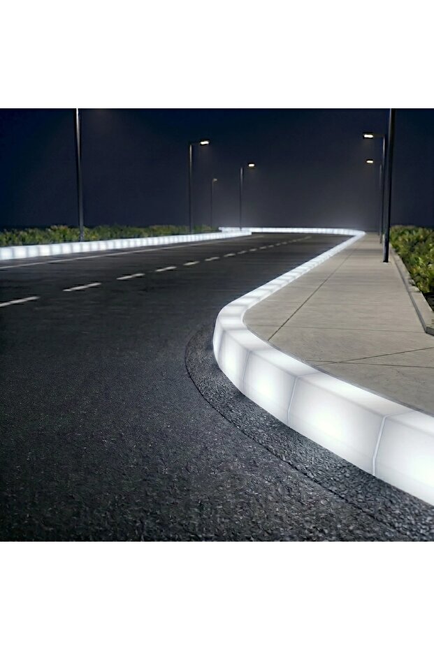 رصيف حديقة حجم وسط مقاوم للماء والرطوبة مع إضاءة LED أبعاد 26 15.5 18 سم