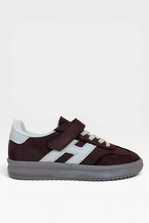Orthopedic Velcro Suede Children's Sports Shoes Brown