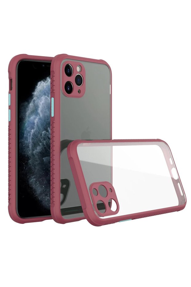 Ilkeshop New iPhone 11 Pro Max Case Miami Transparent Silicone (141034) - Fuchsia