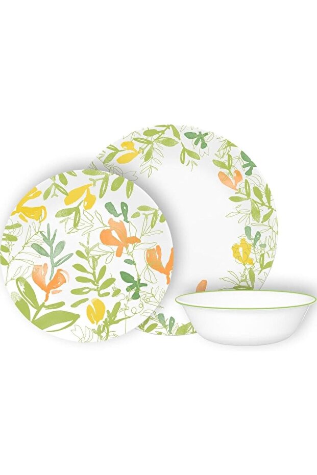 Contemporary Fruits Dinnerware Set White, 12-Piece, 1146866