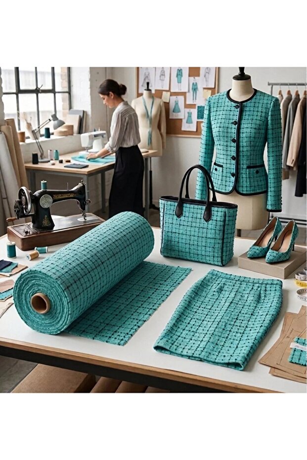 Chanel tweed woven fabric, 65% polyester 35% cotton (150 x 100 cm 270 grams)