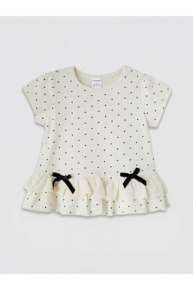 Esvab • Modern & Distinctive Polka Dot Ruffled Girls' T-Shirt