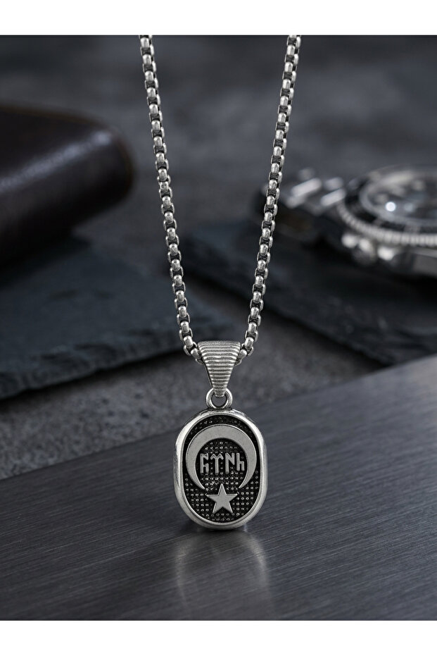 Moon Star Minimalist Style Stainless Steel Men's Necklace