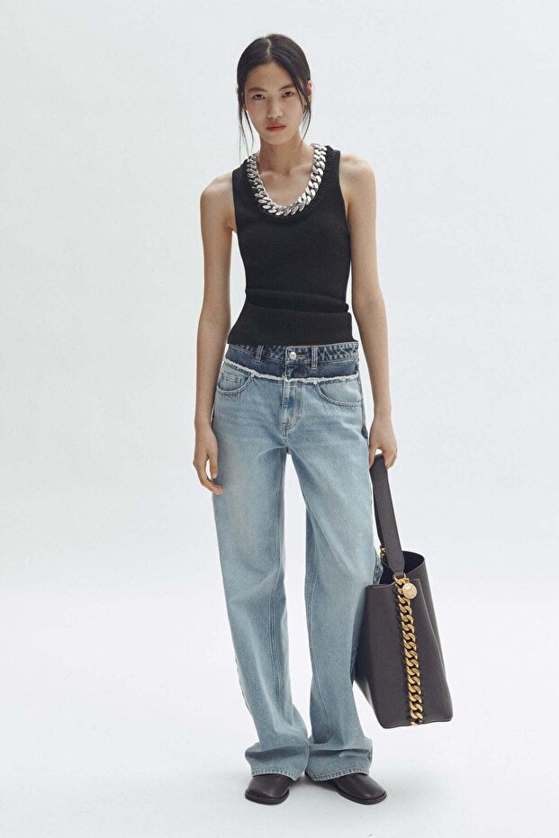 Chain-detail ribbed vest top