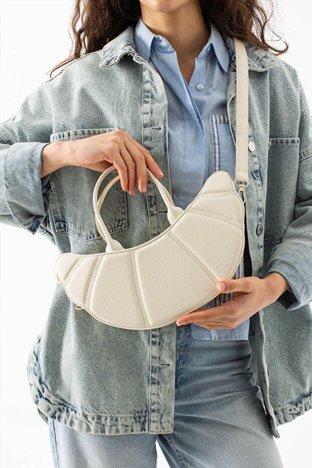 Hei̇la Model Cream Women's Hand and Shoulder Bag