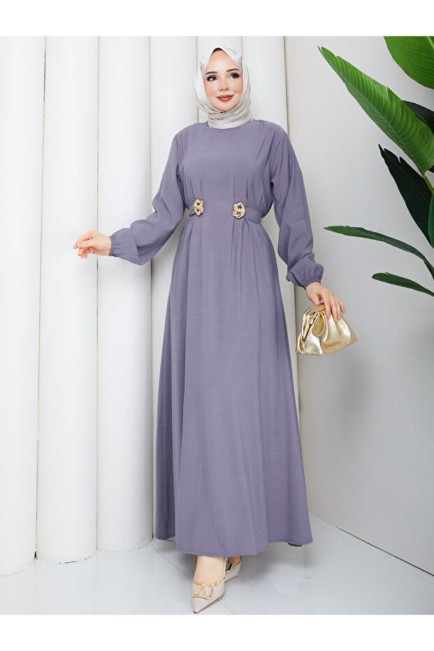 Women's Side Double Buckle Modal Dress