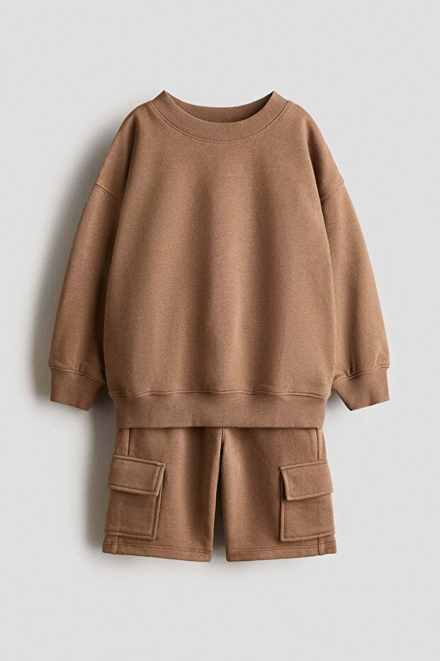 طقم سويت شيرت مكون من قطعتين