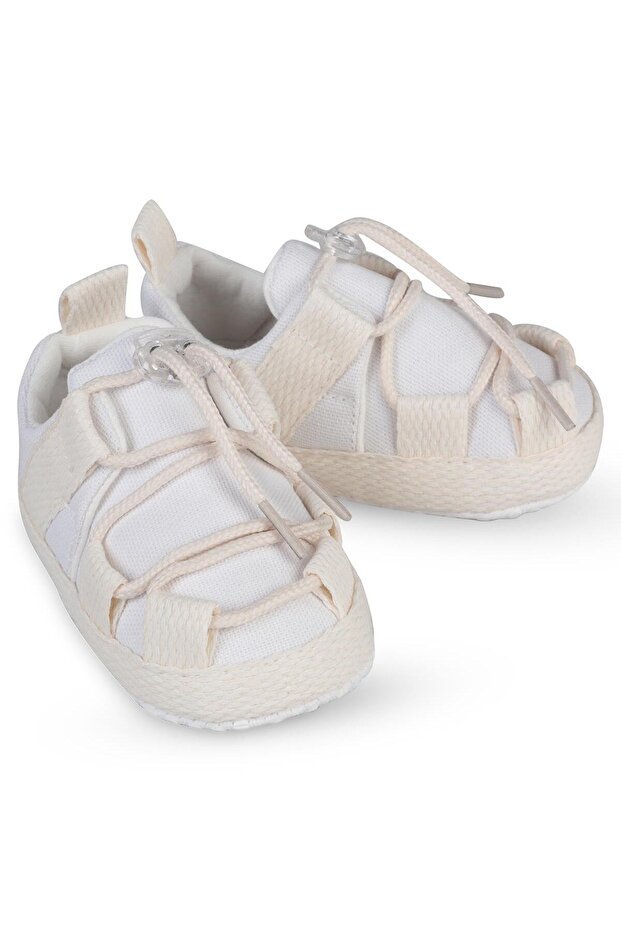 Baby Boy Booties Size 17-19 - White