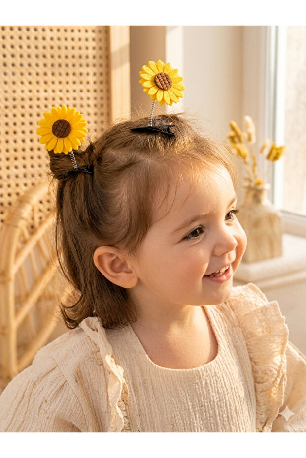 Swinging Spring Sunflower Baby Buckle 2 Pieces