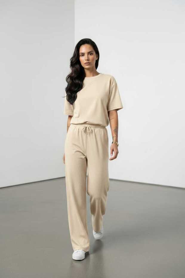 2-Piece Wide Leg New Season Modal Set - Top and Bottom Set