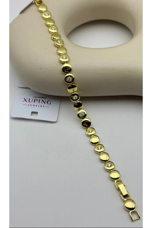 Xuping Jewelery Gold Color Stone Detailed Bracelet