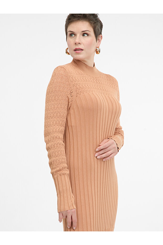 Rochie maxi maro deschis - 7