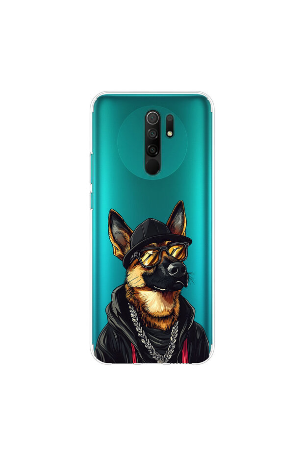 حافظة شفافة متوافقة مع Redmi 9 بتصميم Cool Animal 7