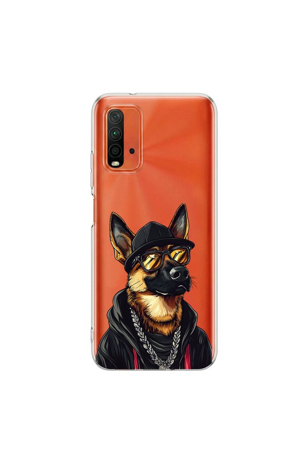 Redmi 9t Compatible Cool Animal 7 Design Transparent Case