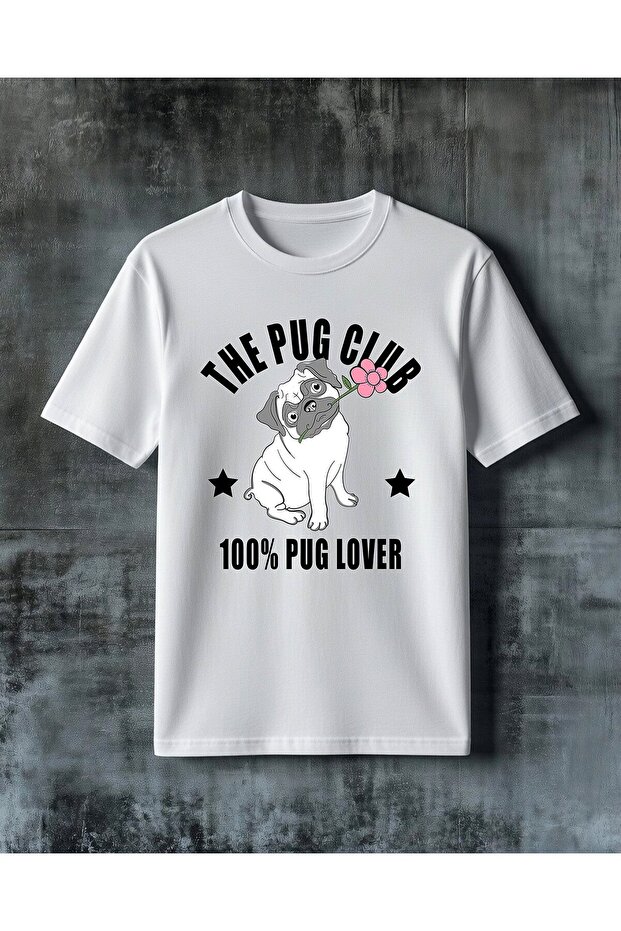 تي شيرت مطبوع عليه pug club pug lover مقاس كبير