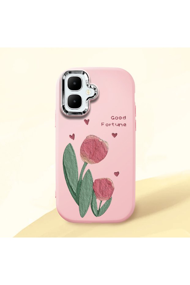 Pink Silicone Case with Shock-Absorbing Camera Protections Compatible with Tecno Spark Go 2 (Km4)