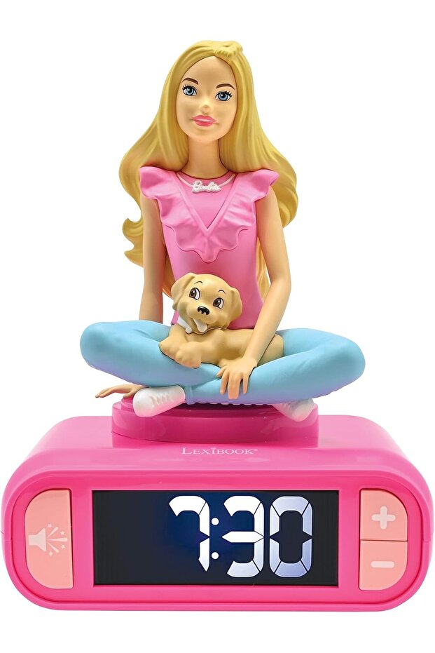 , Barbie, Nightlight alarm clock, Sounds and Melodies, LCD Backlit screen, Luminous, Snooze, Pink, RL800BB