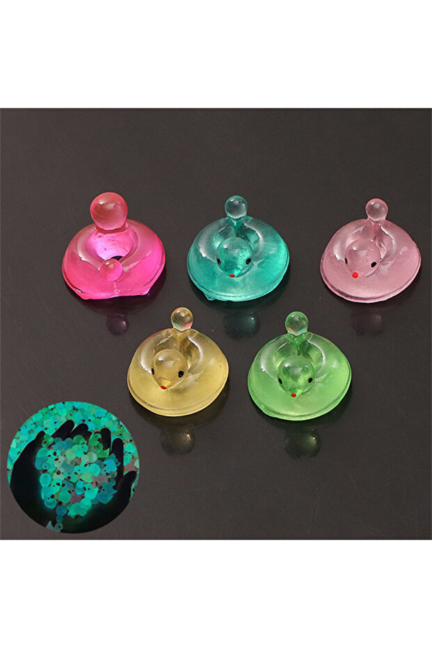 JETTING Luminous 10pcs Mini Luminous Swimming Ring Ducks Micro Landscape Ornament Miniature Statue P