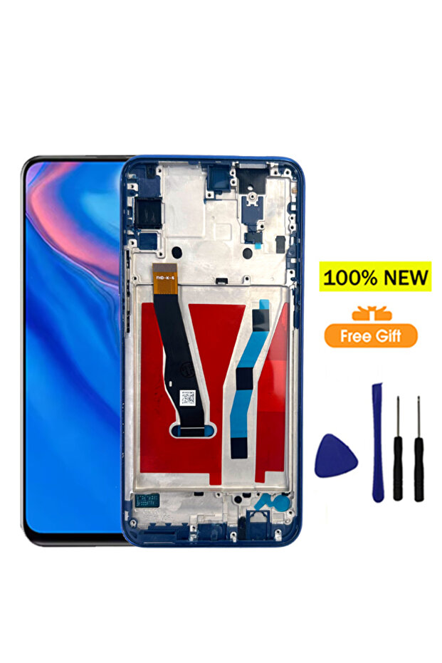 شاشة لمس زرقاء اللون مقاس 6.59 بوصة لهاتف Y9 Prime 2019 طراز STK-L21/L22/LX3 مع مجموعة محول رقمي للشاشة