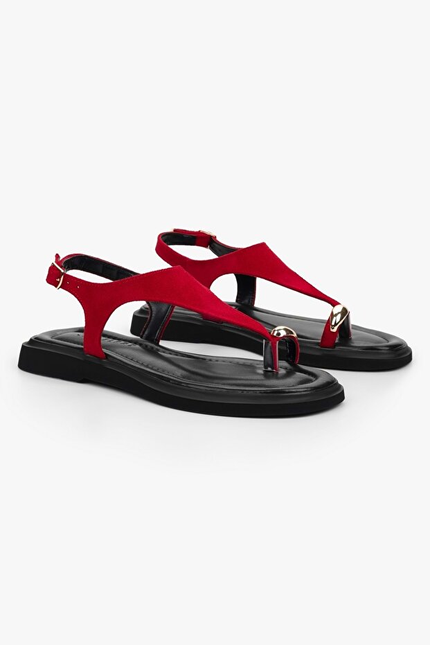 Women's Camila Red Suede Buckle Sandals