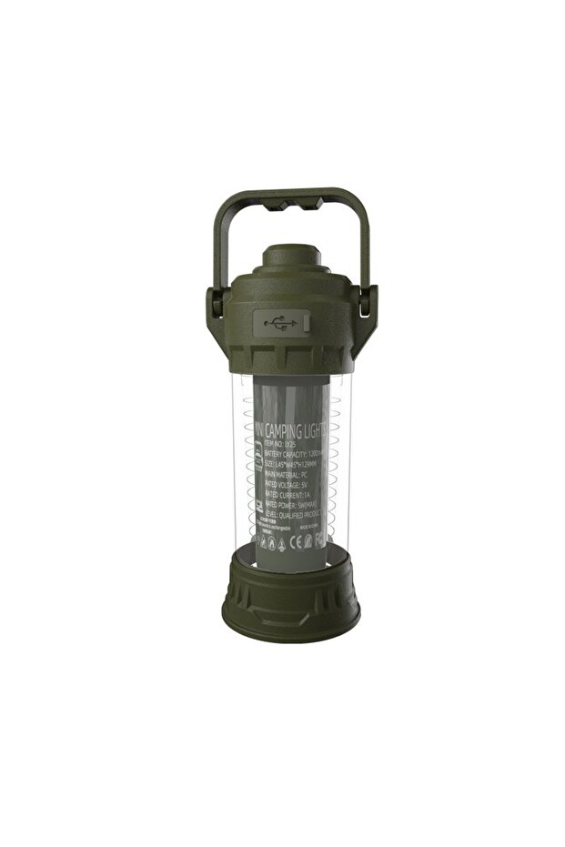 Green PACOONE LED Camping Lantern USB Rechargeable Portable Tent Light Multifunctional Flashlight Am