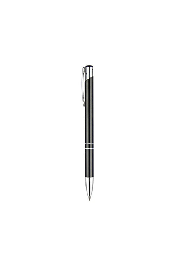 black 1.0mm Metal Ballpoint Pen Push Button Retractable – Premium Black Ink Smooth Writing for Offic