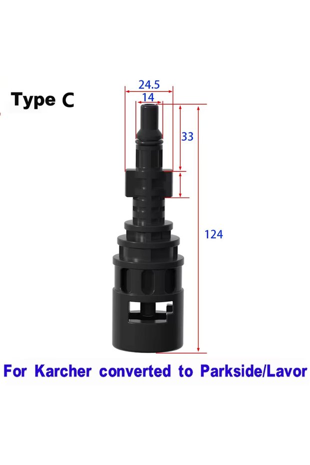 Type C ROUE for Karcher Parkside High Pressure Washer Nozzle Adapter for Converting between Karcher
