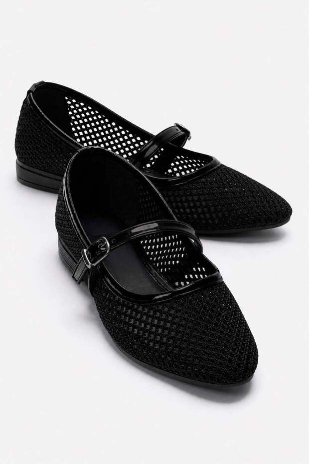 Pointed Knitwear with Berets Women's Ballerina Black