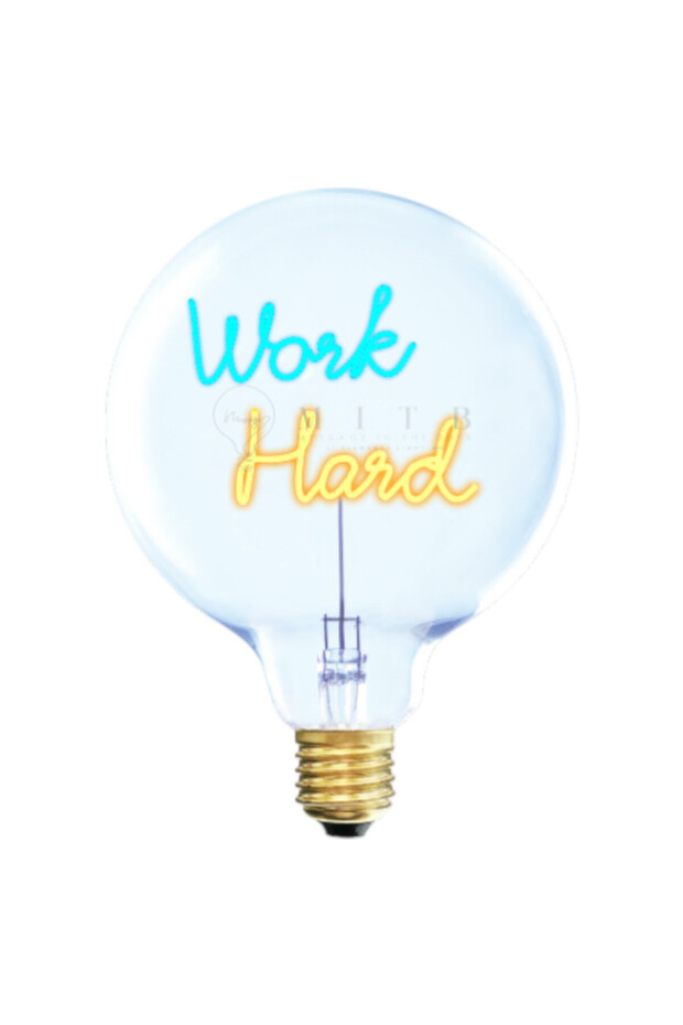 WORK HARD LED Glass Bulb Blue Amber Decorative Light 70×110mm