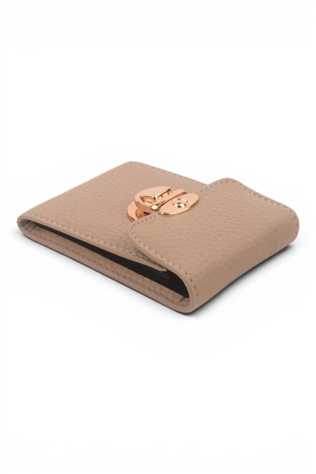 Women's Small Wallet - Minimalist Coin and Card Holder with Metal Lock