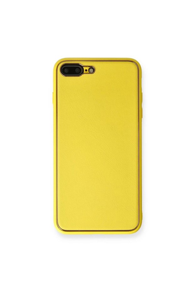 Apple iPhone 7 Plus Case Coco Leather Silicone Cover - Yellow