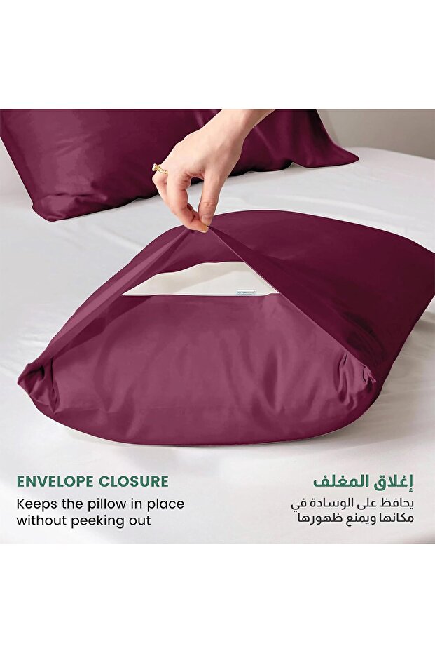 Pillow Cases Pack of 2, 50x75 cm (20x30 inch) Standard Size Ultra-Soft Brushed Microfiber, Durable, Wrinkle-Resistant & Breathable Burgundy Pillow Covers