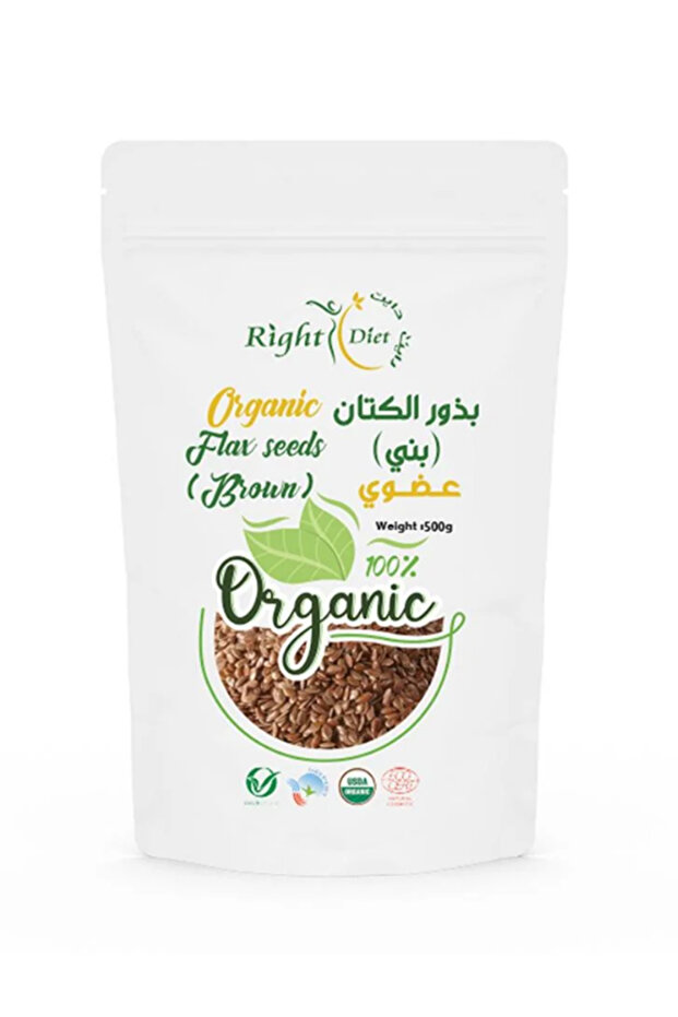 بذور الكتان البنية العضوية 500 جرام -