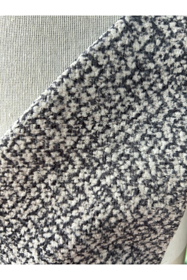 Vienna Upholstery Fabric Gray Chenille Boucle Teddy Puff Sofa Chair Cushion Throw Pillow