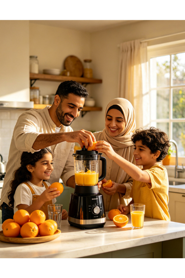 خلاط 3 في 1 بقوة 1000 واط، عصارة متعددة الوظائف سعة 1.5 لتر مع مطحنة وقطاعة وكسارة ثلج