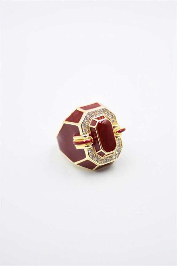 Enamel ring - burgundy