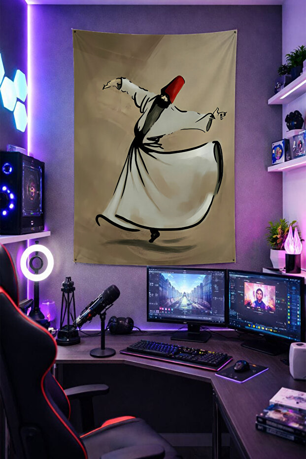 Islami-V4 Wall Covering Brilliant Quality Fabric Room Decor Tapestry Wall Carpet Gaming