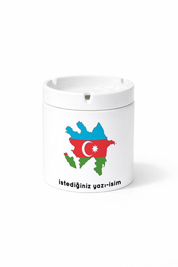 Flag Azerbaijan Flag Azerbaijan Drawing Country Printed Ashtray Ashtray Gift