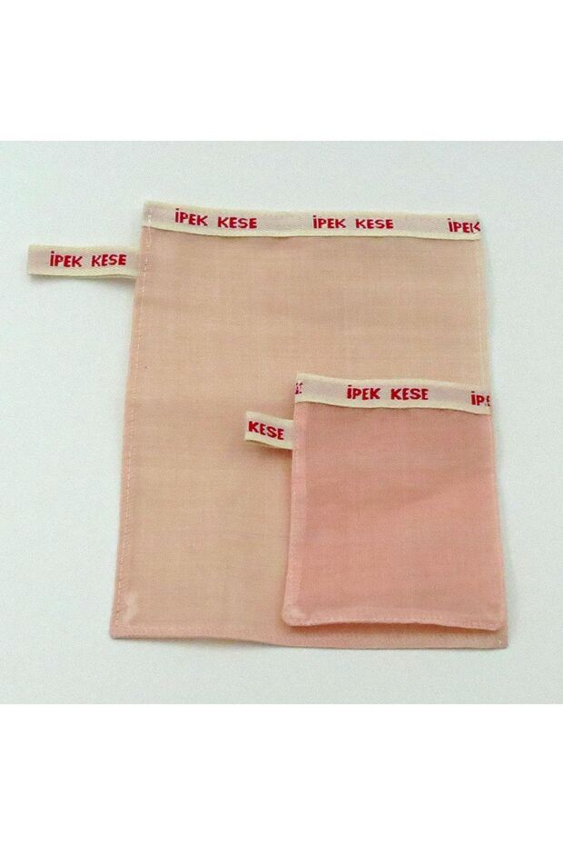 Set of 2 Genuine Silk Hammam Scrubbing Sponges - Face and Body Exfoliation