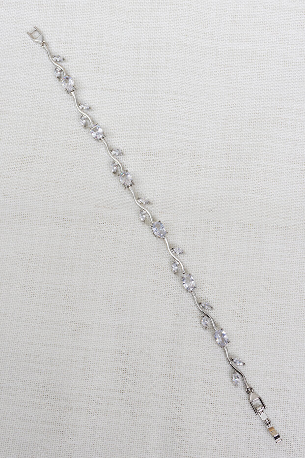 Silver Color Zircon Stone Tulip Bracelet