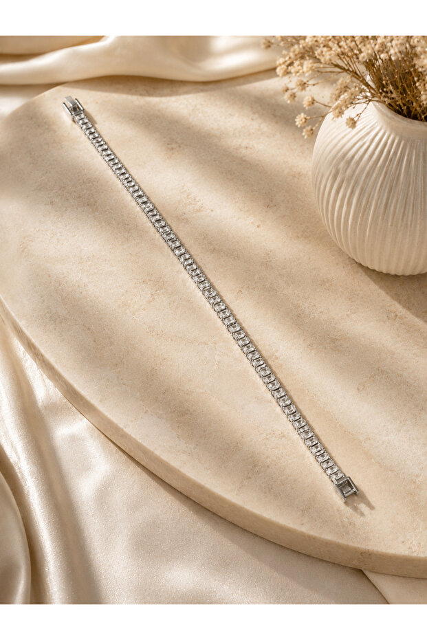 Silver luxe tennis bracelet