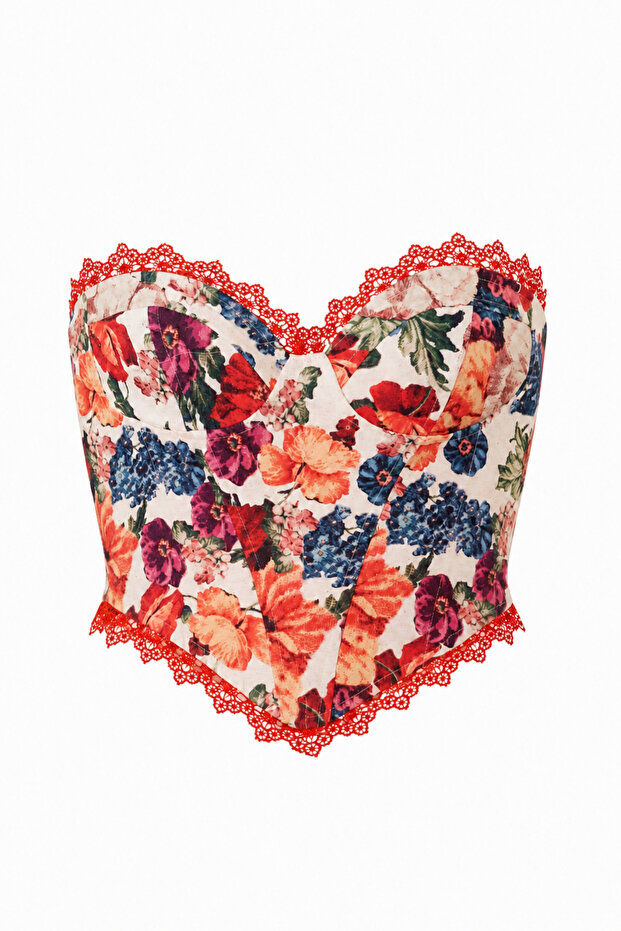 Orange Lace Underwire Corset
