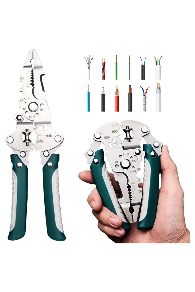 Multi Function Wire Stripper Pliers Stainless Steel Electric Cable Cutting Tool