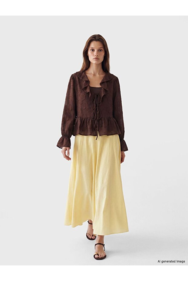 Lcw Modest Buy Flared Skirt with Zipper