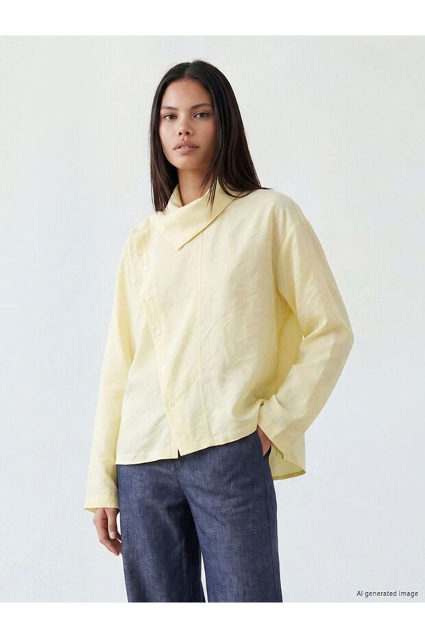 Lcw Modest Cross Buttoned Modal Blend Women's Shirt