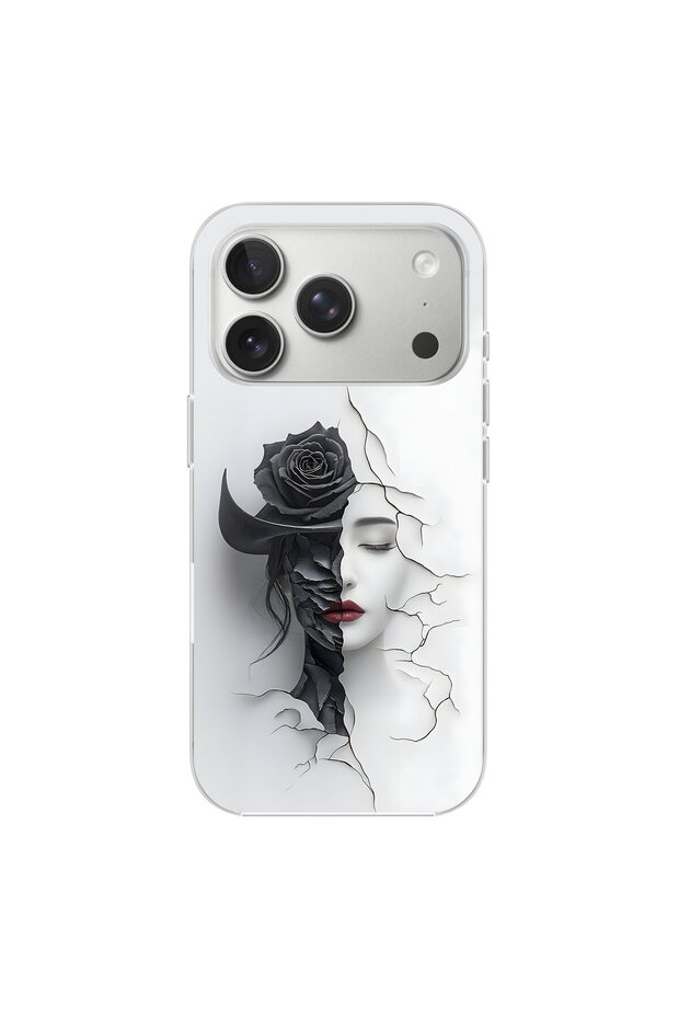 حافظة شفافة متوافقة مع iPhone 17 Pro بتصميم Esthetic Face 4