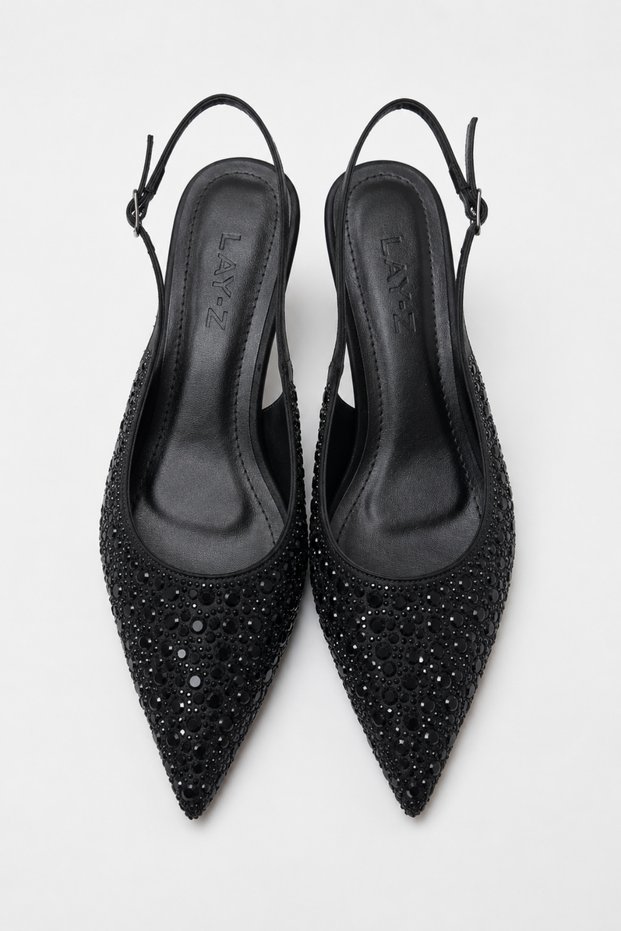 Women's Satin Stone Pointed Toe 5 cm Heeled Shoes