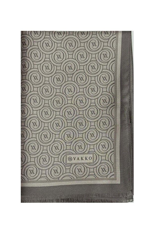 Tivil Monogram Silk Shawl 41407-Mink